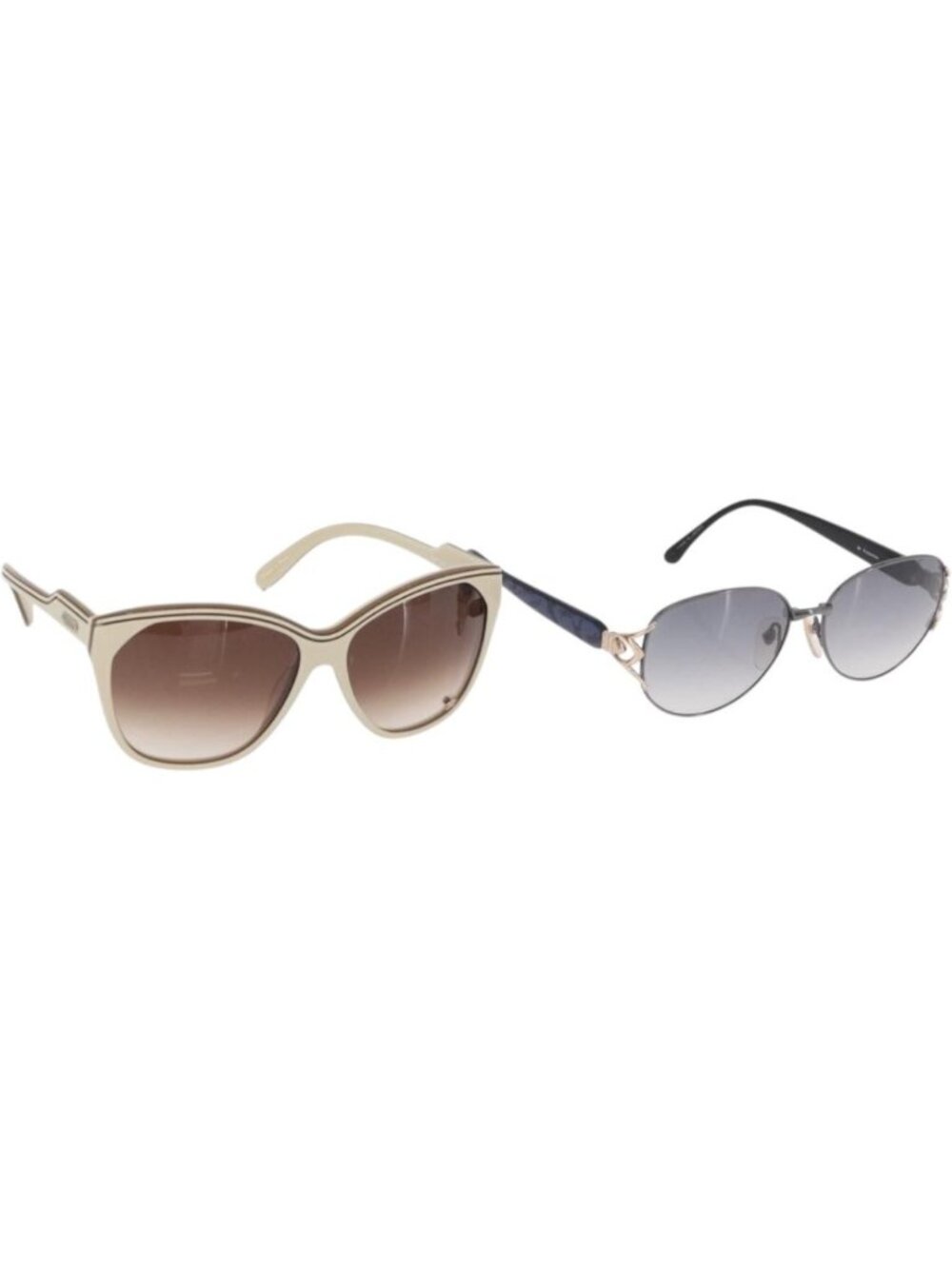 Chloe Saint Laurent Sunglasses plastic 2 Set Blue Ivory